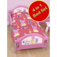 Peppa Pig Funfair 4 in 1 Junior Bedding Bundle Set (Duvet, Pillow & Covers)