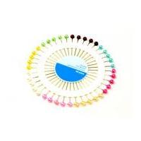 Pearl Head Pins on a Pin Wheel Assorted Colours