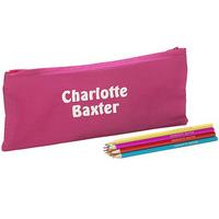 personalised pencils and pencil case red