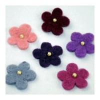 Pearl Flower Handmade Felt Embellishments Pink Purple