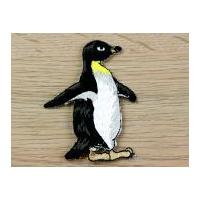 Penguin Embroidered Iron On Motif Applique Multicoloured