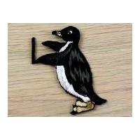 Penguin Embroidered Iron On Motif Applique Multicoloured