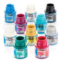 Pebeo Fabric Glitter Paint Pot Classpack (Classpack of 10)