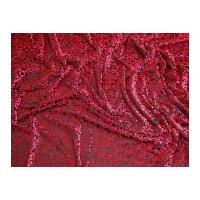 Persia Floral Burn-Out Design Stretch Velvet Dress Fabric Red