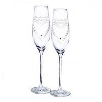 personalised heart flutes with swarovski elements