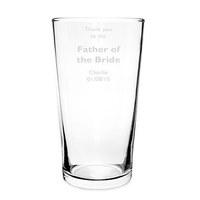 Personalised Father Of The Bride Beer Glass