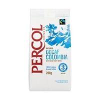 Percol 200G Fairtrade Columbia Decaffeinated Ground Coffee Medium