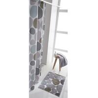Pebble Print Shower Curtain with Hooks