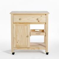 Perrine Untreated Solid Pine Rollout Storage Trolley