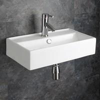 Perugia 55cm x 31cm White Wall Hung Rectangular Modern Basin