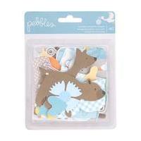 Pebbles Lullaby Boy Printed Cardstock Shapes 40 Pieces