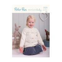Peter Pan Baby Merino Knitted Yoked Cardigan Digital Pattern P1219