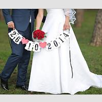 Personalised Wedding Save the Date Engagement Party Banner Photo Props with Ribbon