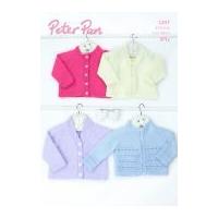 Peter Pan Baby Cardigans Knitting Pattern 1207 4 Ply