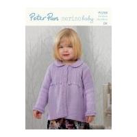 Peter Pan Childrens Swing Cardigan Merino Baby Knitting Pattern 1258 DK
