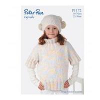 peter pan girls sweater hat cupcake knitting pattern 1172 dk