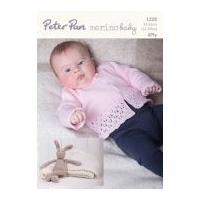 Peter Pan Baby Cardigan, Gilet & Shawl Merino Baby Knitting Pattern 1228 4 Ply