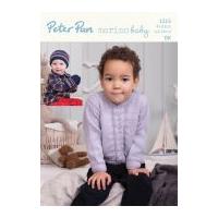 Peter Pan Baby Sweater & Hat Crochet Pattern 1215 DK