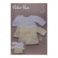 Peter Pan Baby Cardigans Crochet Pattern 1250 DK