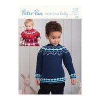 Peter Pan Childrens Sweater & Shoulder Warmer Knitting Pattern 1221 DK
