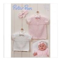 peter pan baby cardigans headband knitting pattern 1175 dk