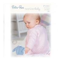 Peter Pan Baby Cardigans Merino Baby Knitting Pattern 1161 DK