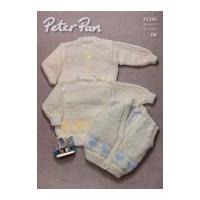 peter pan baby sweater cardigan waistcoat knitting pattern 1245 dk