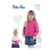 Peter Pan Girls Cardigan & Sweater Knitting Pattern 1196 4 Ply