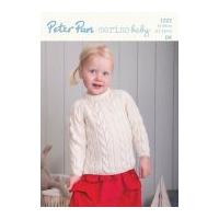 Peter Pan Baby & Childrens Sweater Knitting Pattern 1222 DK