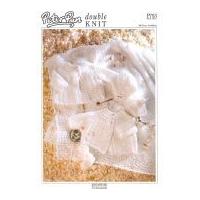 Peter Pan Baby Matinee Coat, Bonnet, Booties, Mittens & Shawl Knitting Pattern 753 DK