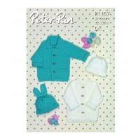 Peter Pan Baby Coats & Hats Knitting Pattern 1157 DK