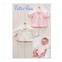 peter pan baby matinee coat dress knitting pattern 1179 4 ply