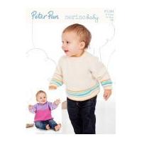 Peter Pan Baby Raglan Sweaters Merino Baby Knitting Pattern 1180 DK