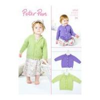 Peter Pan Baby Cardigans Knitting Pattern 1210 DK