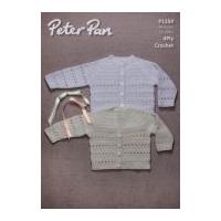 Peter Pan Baby Cardigans Crochet Pattern 1254 4 Ply