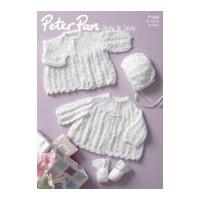 Peter Pan Baby Matinee Coats, Bonnet & Mittens Knitting Pattern 1065 2 Ply, 3 Ply