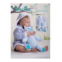 Peter Pan Baby Dressing Gown & Teddy Toy Knitting Pattern 1242 DK