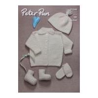 Peter Pan Baby Jacket, Hat, Mittens & Booties Pattern 1249 DK