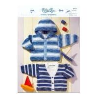 Peter Pan Baby Hooded & V Neck Jacket Knitting Pattern 959 DK