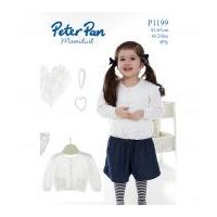 Peter Pan Girls Cardigan Moondust Knitting Pattern 1199 4 Ply