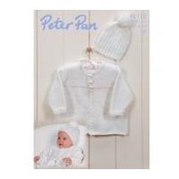 Peter Pan Baby Jacket & Hat Knitting Pattern 1176 DK