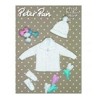 Peter Pan Baby Jacket, Hat & Mittens Knitting Pattern 1156 DK