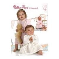 Peter Pan Baby Dress, Matinee Coat & Bonnet Moondust Knitting Pattern 1138 4 Ply