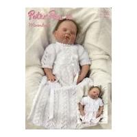 Peter Pan Baby Christening Dress & Wrap Top Moondust Knitting Pattern 1106 DK