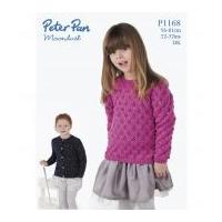 Peter Pan Childrens Cardigan & Sweater Moondust Knitting Pattern 1168 DK