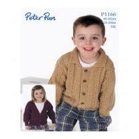 Peter Pan Childrens Jackets Knitting Pattern 1166 DK