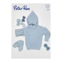 Peter Pan Baby Hooded Jacket & Mittens Knitting Pattern 1148 DK