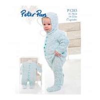 Peter Pan Baby Sleepsuit & Balaclava Cupcake Knitting Pattern 1203 DK