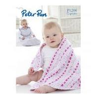 Peter Pan Baby Snuggle Bag & Shawl Cupcake Knitting Pattern 1206 DK