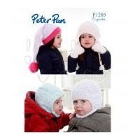 peter pan childrens hats mittens cupcake knitting pattern 1205 dk